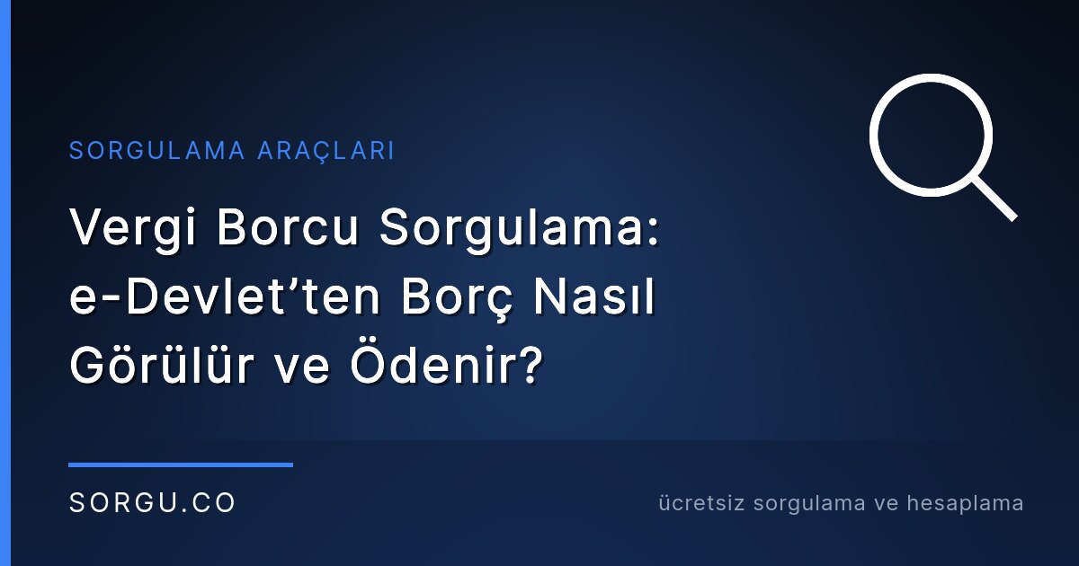 Vergi Borcu Sorgulama: e-Devlet’ten Borç Nasıl Görülür ve Ödenir?